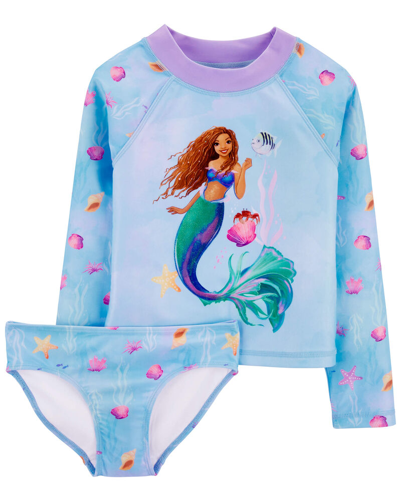 Kid The Little Mermaid 2-Piece Rashguard Set, image 1 of 2 slides