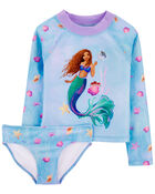 Kid The Little Mermaid 2-Piece Rashguard Set, image 1 of 2 slides