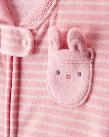 Baby Bunny Striped Long-Sleeve Wearable Blanket - Pink, 