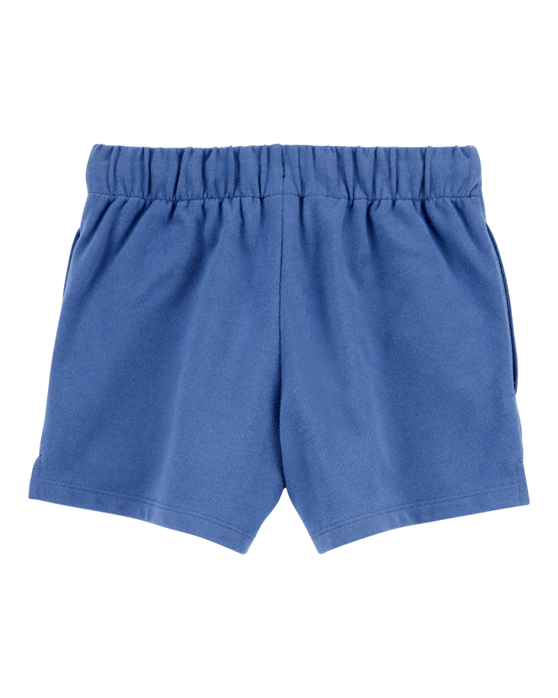 Kid Pull-On French Terry Shorts - Blue, image 2 of 4 slides