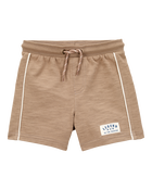 Toddler 2-Piece Striped Short-Sleeve Tee & Pull-On Shorts Set - Cream/Brown, image 4 of 8 slides