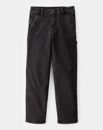 Kid Baggy Iconic Denim Cargo Pants - Black Wash, 