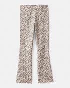 Girls Cotton Leopard Stretch Flare Leggings, image 1 of 4 slides