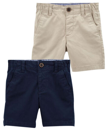 Toddler 2-Pack Khaki & Navy Uniform Chino Shorts Set, 