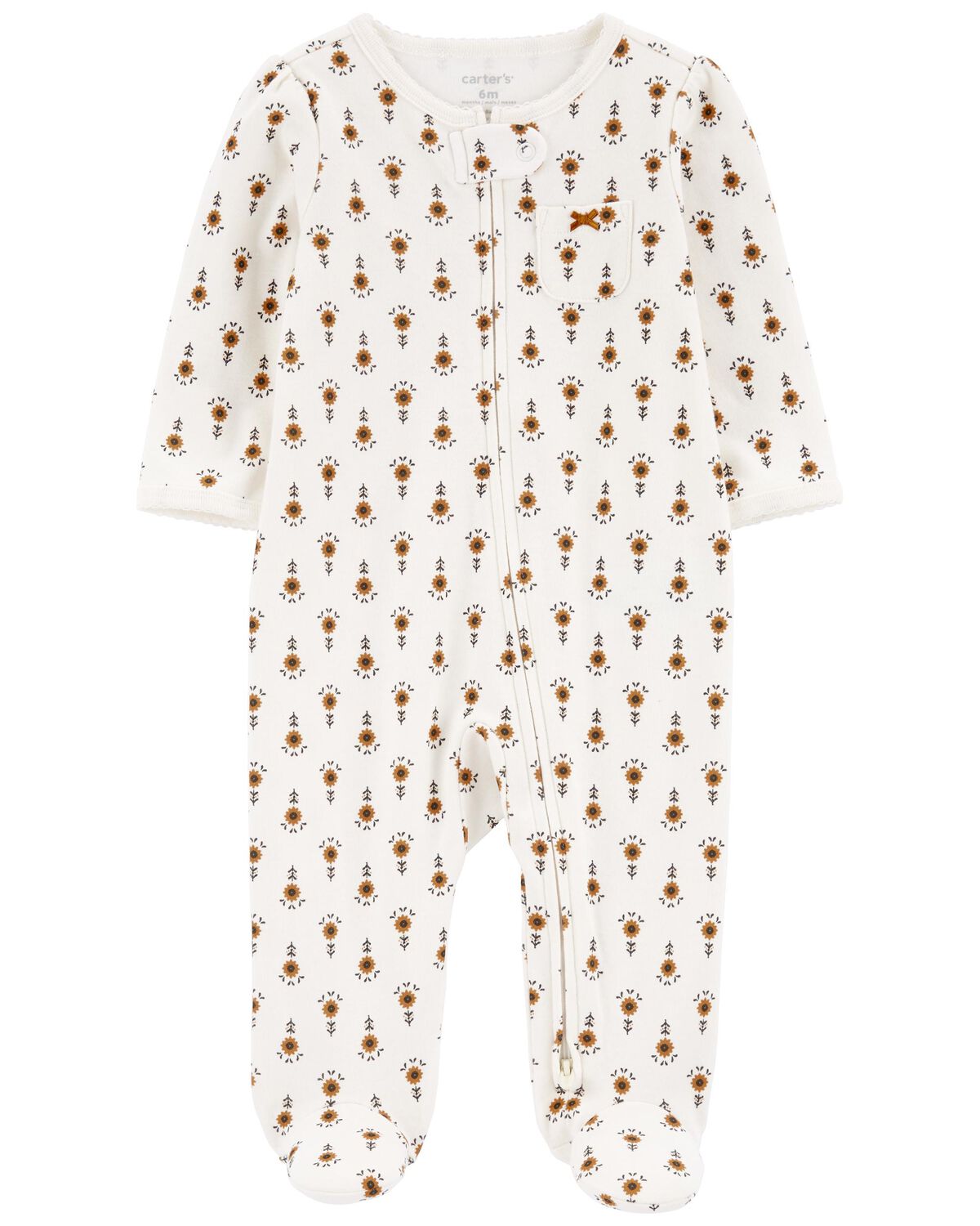 Baby Floral 2-Way Zip Cotton Sleep & Play Pajamas