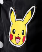 Boys Pokémon Pikachu Long-Sleeve Bomber Fashion Jacket - Black/Yellow, image 3 of 5 slides