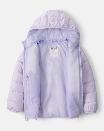 Kid Packable Hooded Puffer Jacket - Purple, 