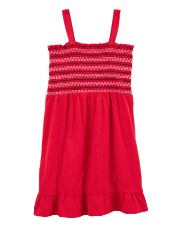 Kid Smocked Cotton Dress, 