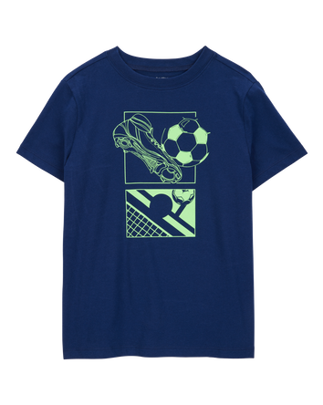 Kid Soccer Short-Sleeve Graphic Tee - Navy, 