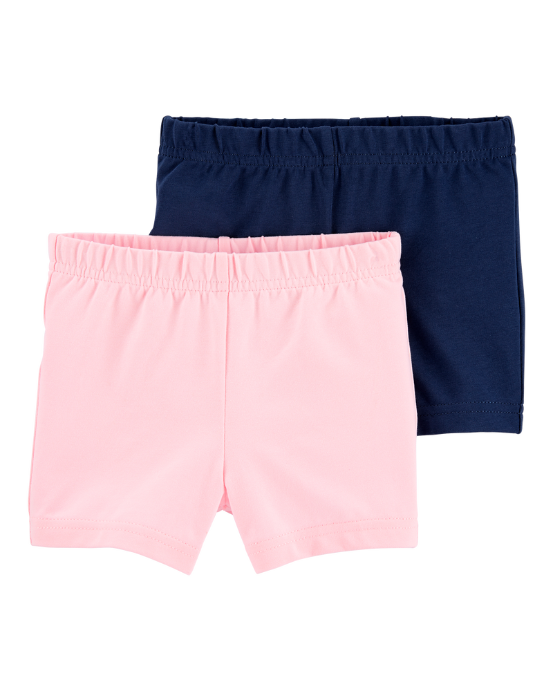 Kid 2-Pack Pink & Navy Shorts, image 1 of 4 slides
