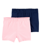Kid 2-Pack Pink & Navy Shorts, image 1 of 4 slides