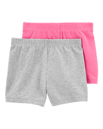 Toddler 2-Pack Pink/Grey Bike Shorts, 