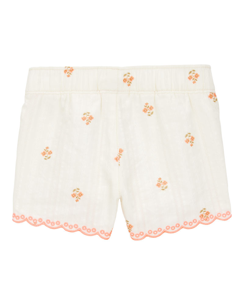 Baby Floral Seersucker Shorts - Cream, image 2 of 4 slides
