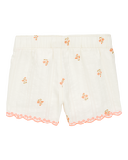 Baby Floral Seersucker Shorts - Cream, image 2 of 4 slides