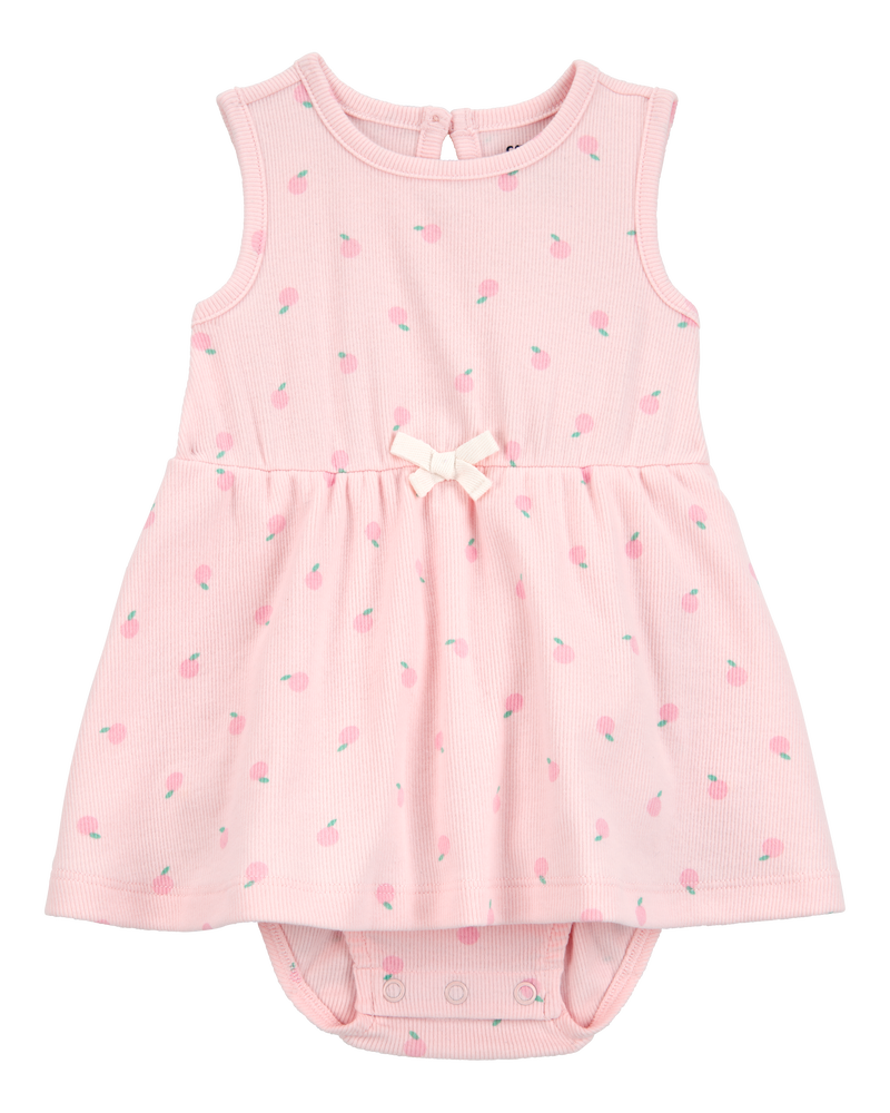 Baby Peach Print Sunsuit - Pink, image 1 of 3 slides
