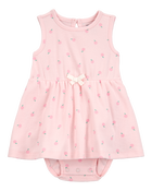 Baby Peach Print Sunsuit - Pink, image 1 of 3 slides