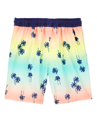 Kid 2-Piece Palm Tree Rashguard & Swim Trunk Set, image 5 of 6 slides