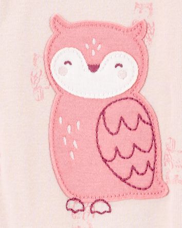 Toddler 1-Piece Owl Print 100% Snug Fit Cotton Footie Pajamas, 