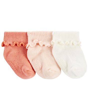 Baby 3-Pack Ribbed Booties, 