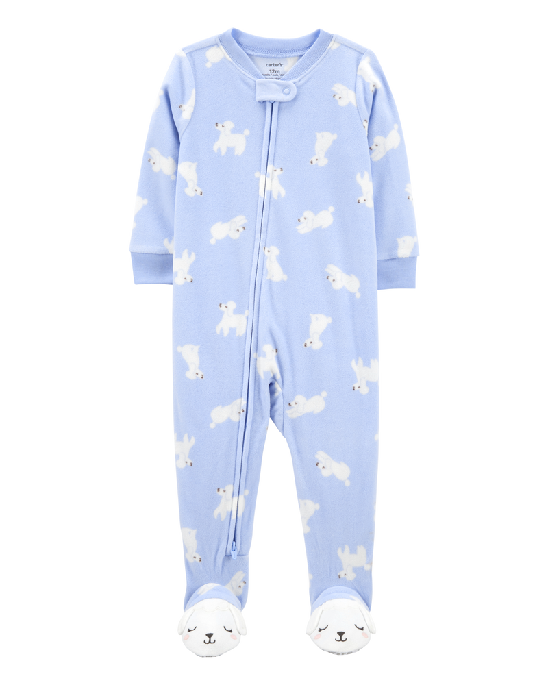 Toddler 1-Piece Dog Fleece Footie Pajamas, image 1 of 5 slides