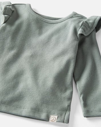 Baby 3-Pack Organic Cotton Rib Flutter Tops, 