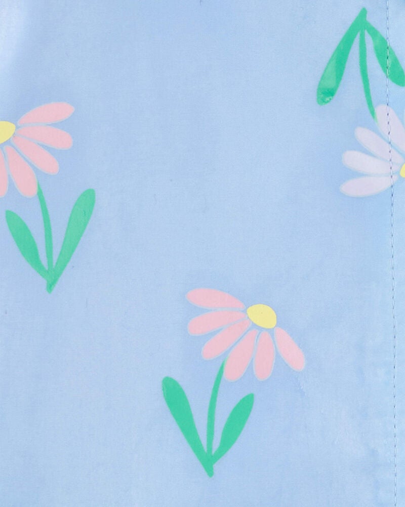 Toddler Floral Color Changing Rain Jacket - Blue, image 5 of 6 slides