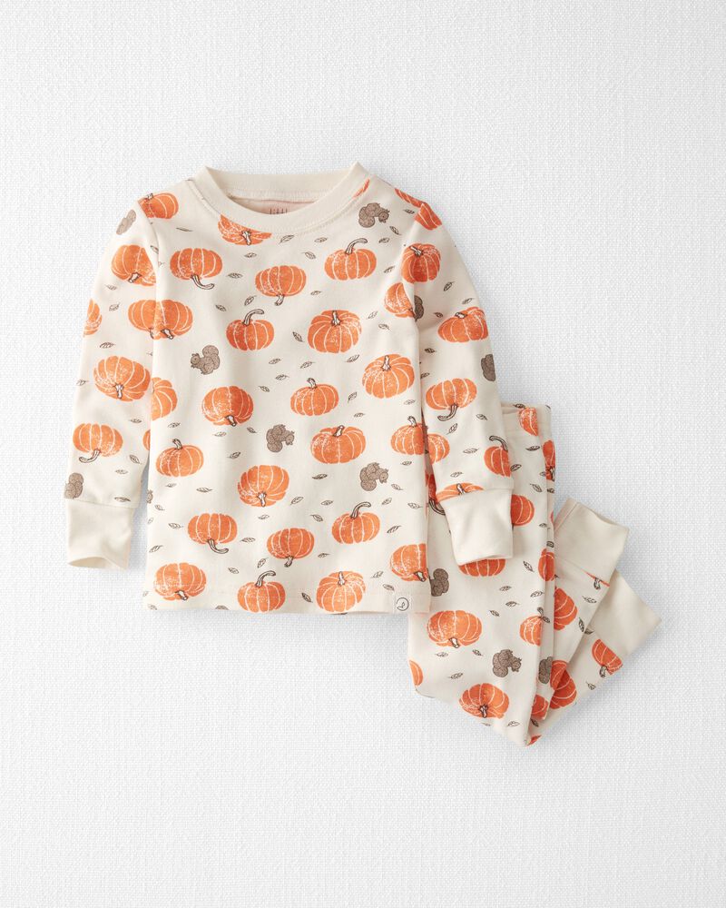 Baby Organic Cotton Pajamas in Harvest Pumpkins Print, image 1 of 5 slides