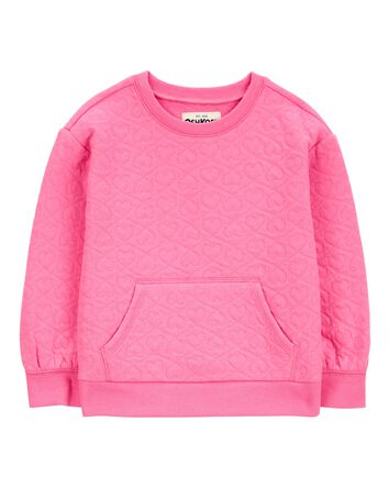 Heart Cotton Blend Pullover - Pink, 