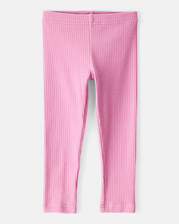 Toddler Girl Cotton Rib Pull-On Stretch Leggings - Purple, 
