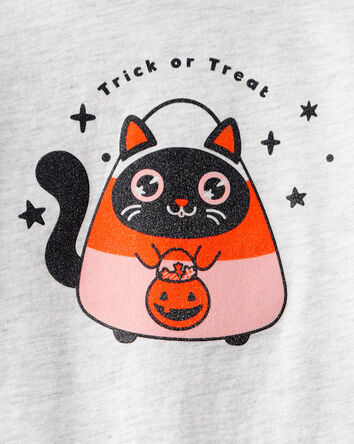 Toddler Girl Halloween Cat Long-Sleeve Graphic Tee - Grey, 