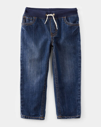 Toddler Pull-On Denim Pants - Blue, 