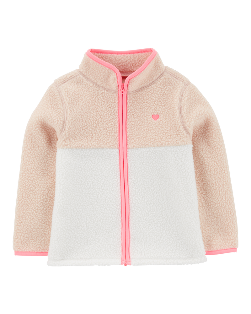 Baby Embroidered Teddy-Fleece Jacket, image 1 of 3 slides
