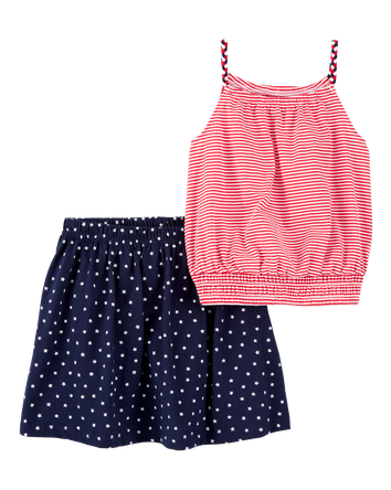 Kid 2-Piece 4th Of July Tank & Skort Set, 
