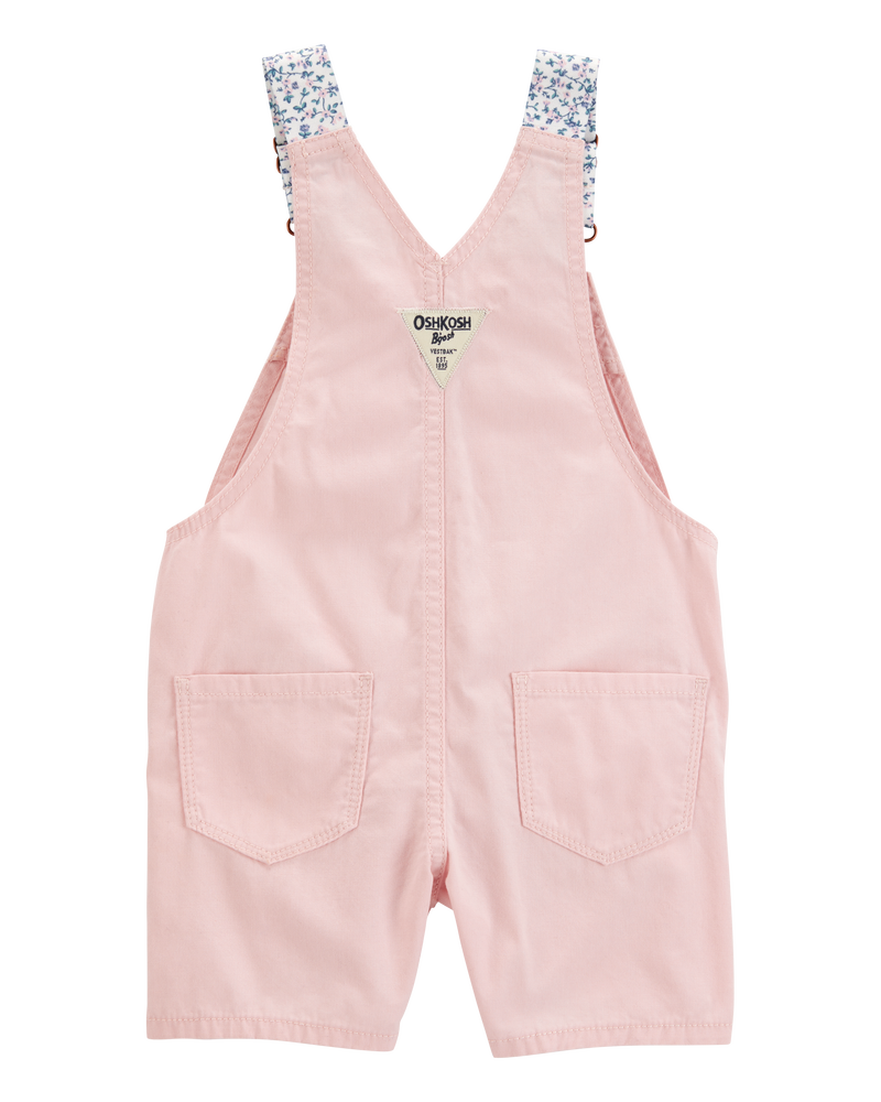 Toddler Heart Woven Shortalls - Pink, image 2 of 4 slides
