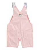 Toddler Heart Woven Shortalls - Pink, image 2 of 4 slides