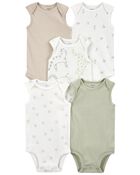 Baby 5-Pack Animal Tank Bodysuits, image 1 of 8 slides