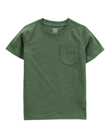 Baby Solid Short-Sleeve Pocket Tee - Dark Green, 