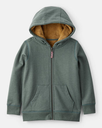 Boys Hooded Zip-Up Jacket - Green, 