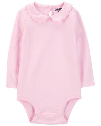 Baby Embroidered Peter Pan Collar Bodysuit, 