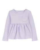 Toddler Ribbed Long-Sleeve Peplum Top, image 1 of 3 slides