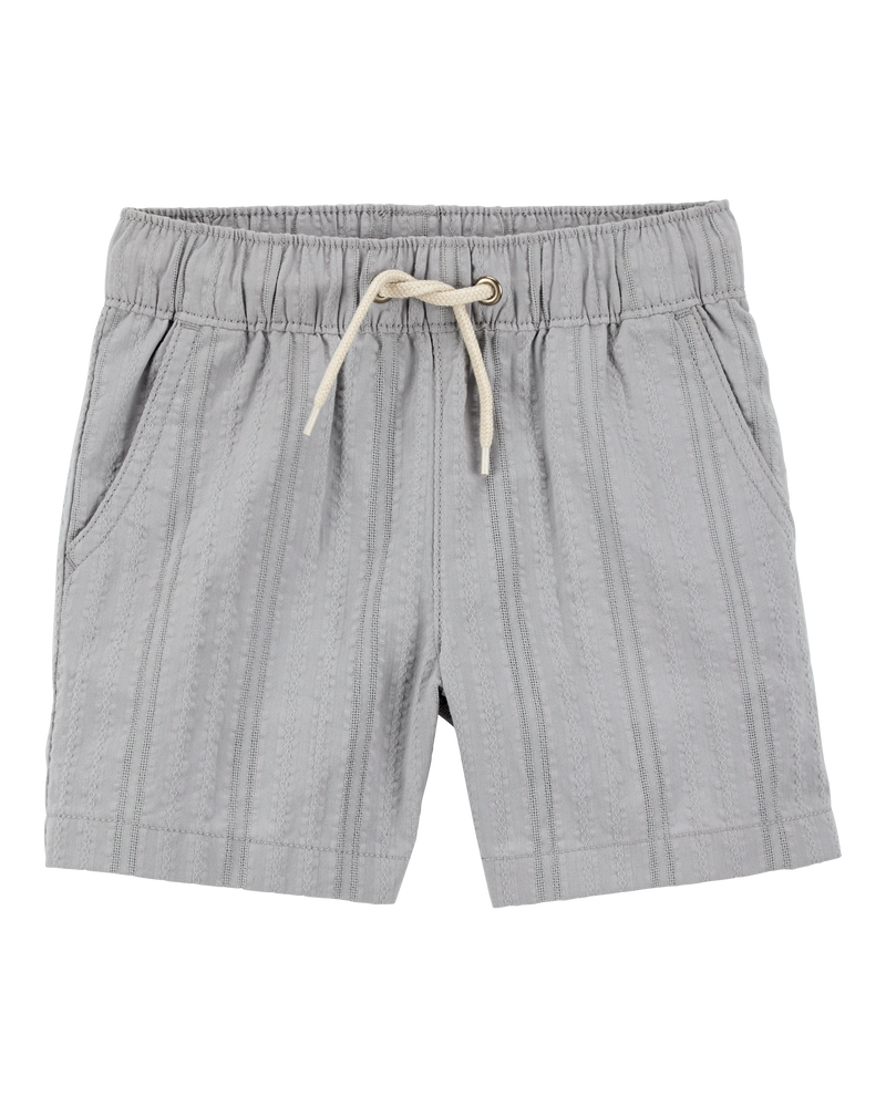Baby Seersucker Drawstring Shorts - Grey, image 1 of 4 slides