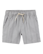 Baby Seersucker Drawstring Shorts - Grey, image 1 of 4 slides