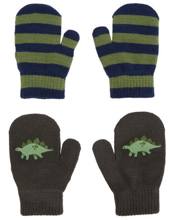 2-Pack Dinosaur Gripper Mittens, 