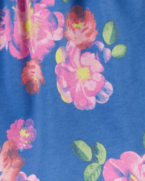 Kid Floral Print Cotton Jersey Skort