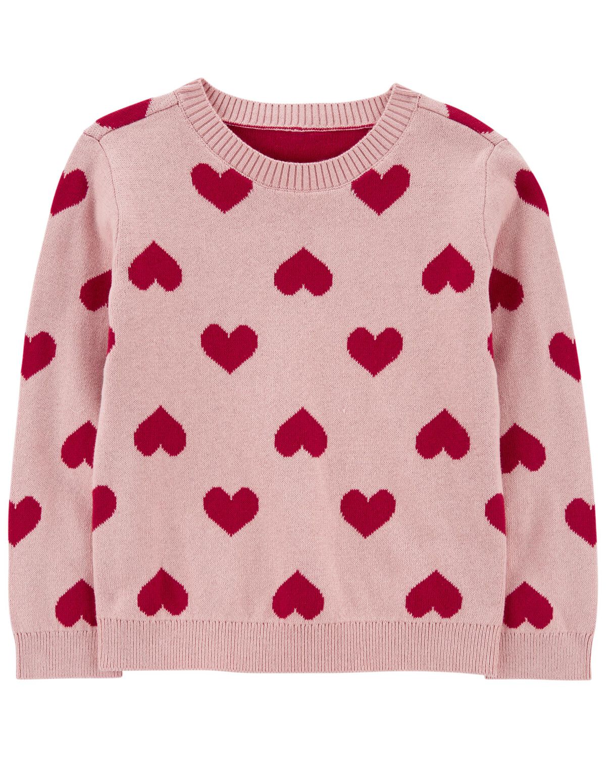 Pink Baby Valentine's Day Heart Sweater