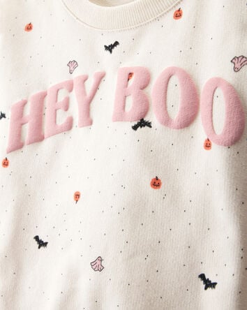 Toddler 2-Piece Hey Boo Halloween Outfit Set - Cream, 