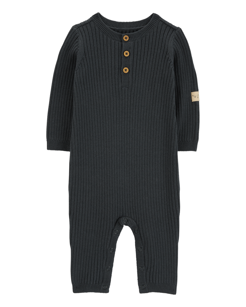 Baby Button-Down Sweater Jumpsuit, image 1 of 5 slides
