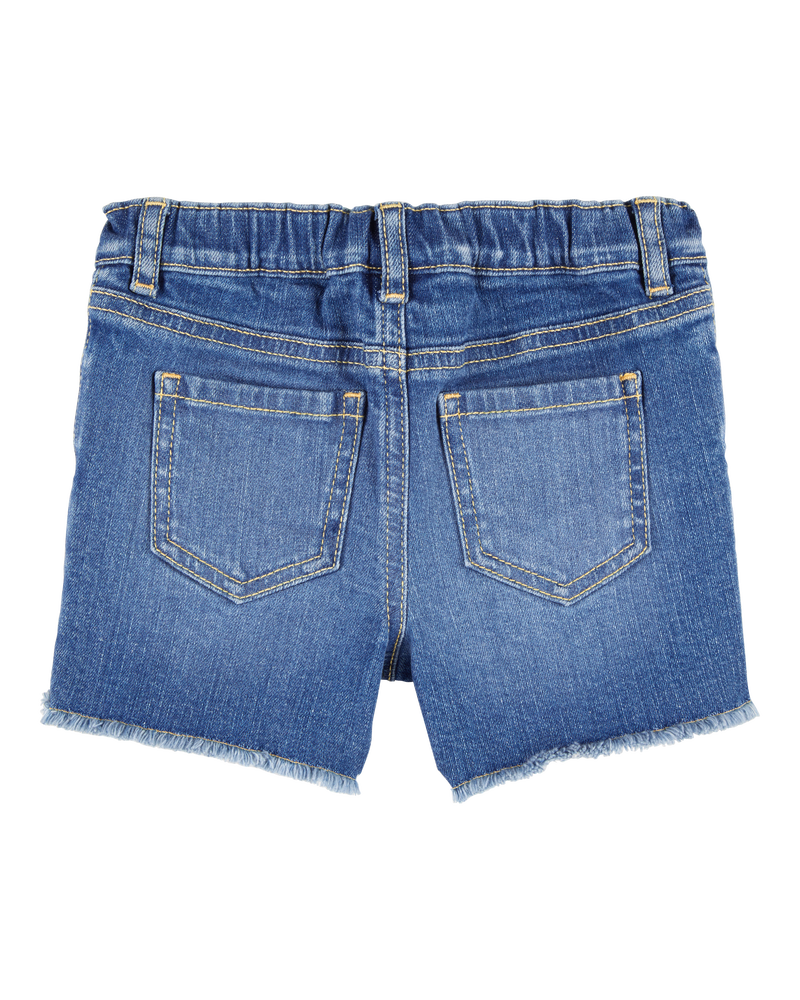 Toddler Daisy Print Iconic Denim Short - Blue Ozone Wash, image 4 of 6 slides
