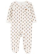 Baby Floral 2-Way Zip Cotton Sleep & Play Pajamas, image 1 of 4 slides