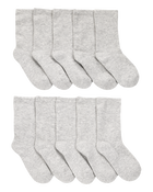 Kid 10-Pack Crew Socks - Grey, image 1 of 3 slides